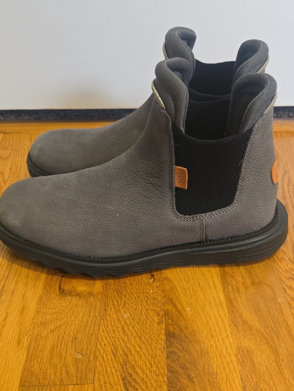 Hey Dude Gray Chukka Boots with Black Elastic Panels